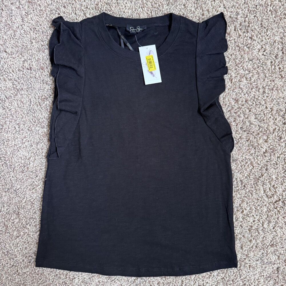 NWT Jessica Simpson junior XS top shirt tee t-shirt women black extra small